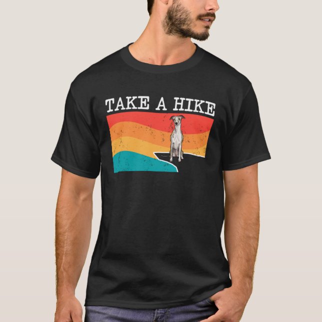 Take A Hike Whippet Graphic Hiking T-Shirt (Vorderseite)