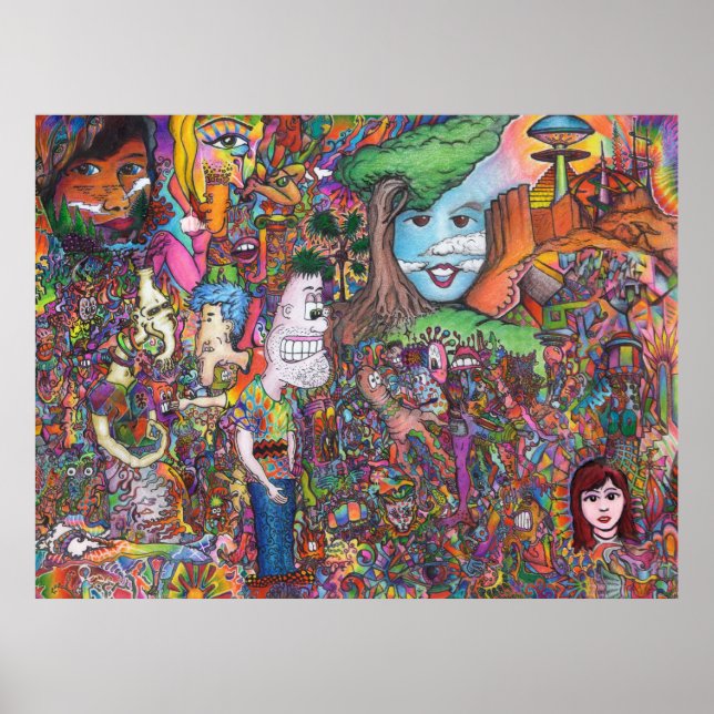 "Take a look" Psychedelic Art Poster (Vorne)