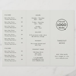 Take-Away | Menü für das Restaurant mit grauem Log
