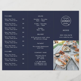 Take-Away Navy Blue Restaurant Foto Takaway Menu