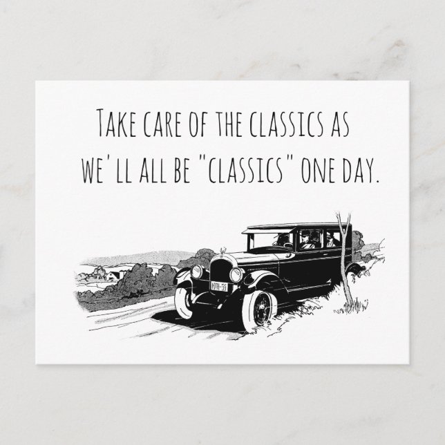 Take Care of Classic Cars Feiertagspostkarte (Vorderseite)