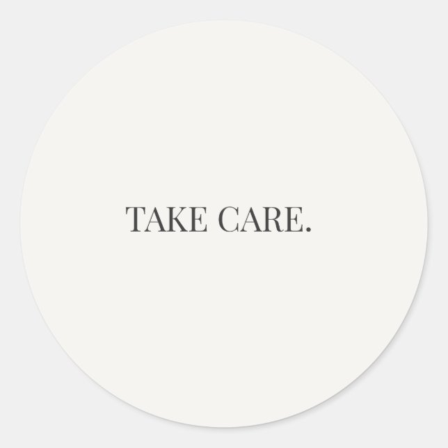 Take Care Round Sticker – Everyday Support Series (Vorderseite)