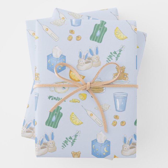 Take Care Sick Day Get Well Soon Self Care  Geschenkpapier Set (Beispiel)