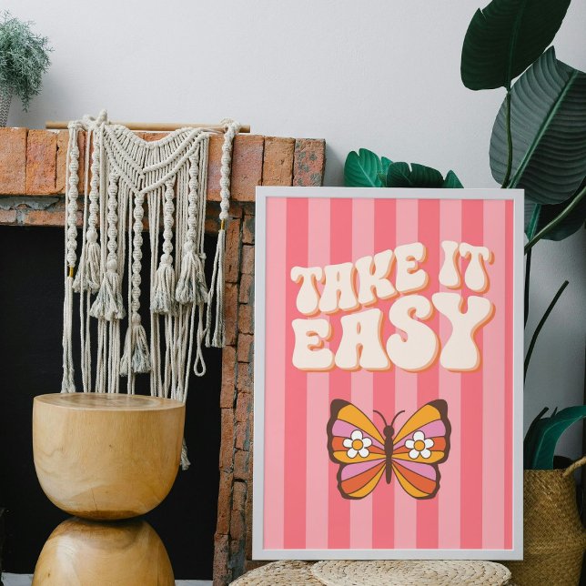 Take It Easy – Entspanntes Typografie-Poster  Poster (Von Creator hochgeladen)