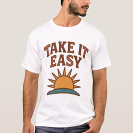 Take It Easy Retro Sun T-Shirt Design 