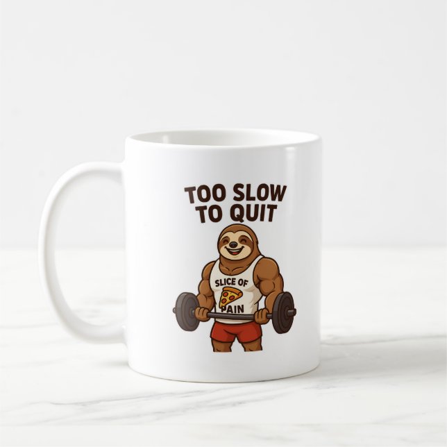 Take It Slow | Lustiger Faultier Kaffeebecher Kaffeetasse (Links)
