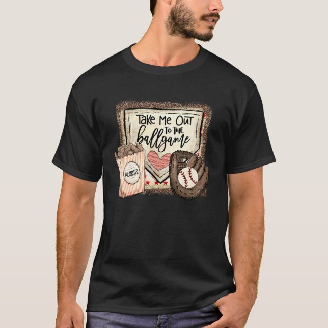Take Me Out To The Ball Game Baseball Softball Leo T-Shirt (Vorderseite)