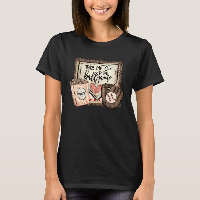 Take Me Out To The Ball Game Baseball Softball Leo T-Shirt (Vorderseite)