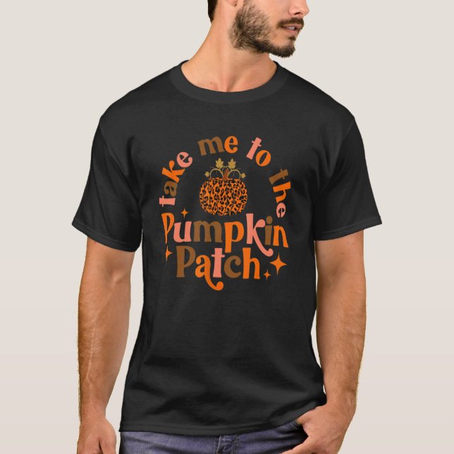 Take Me To The Pumpkin Patch Pumpkin Leopard T-Shirt (Vorderseite)