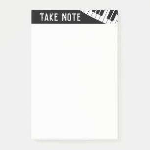 "Take Note" Musical Piano Black and White Post-it Klebezettel