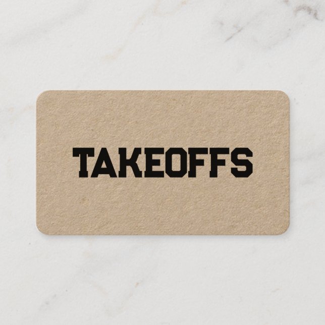 "Take-offs Kraft Business Card" Visitenkarte (Vorderseite)