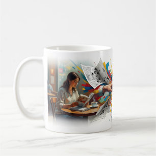 Take On Me Mädchen liest Comic World Mug Kaffeetasse