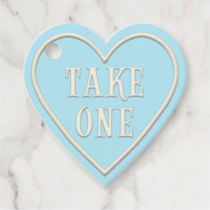 "Take One" Tee Party Blue Heart Personalisiert Geschenkanhänger