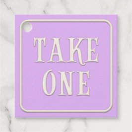 "Take One" Viktorianisch Tee Party Lila Square Geschenkanhänger