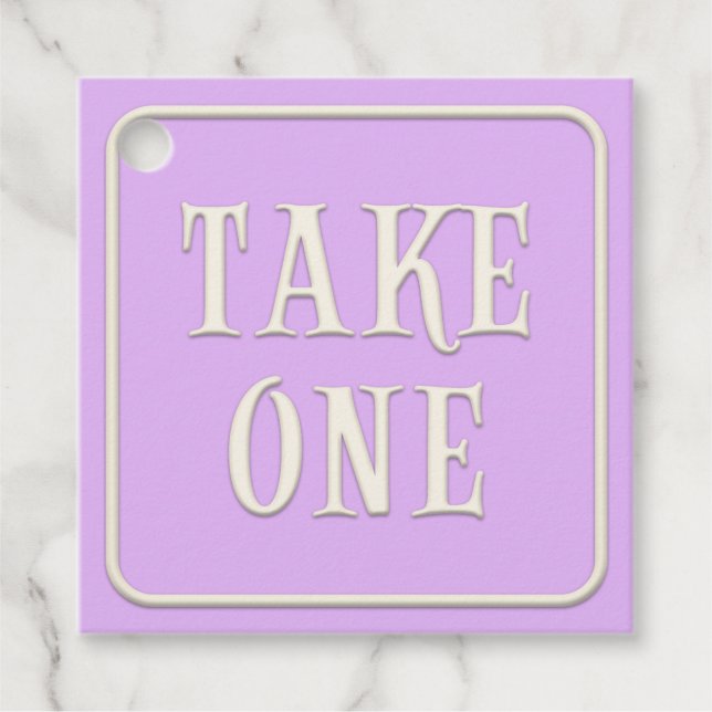 "Take One" Viktorianisch Tee Party Lila Square Geschenkanhänger (Vorderseite)