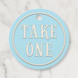"Take One" Wunderland Tee Party Blau Personalisier Geschenkanhänger