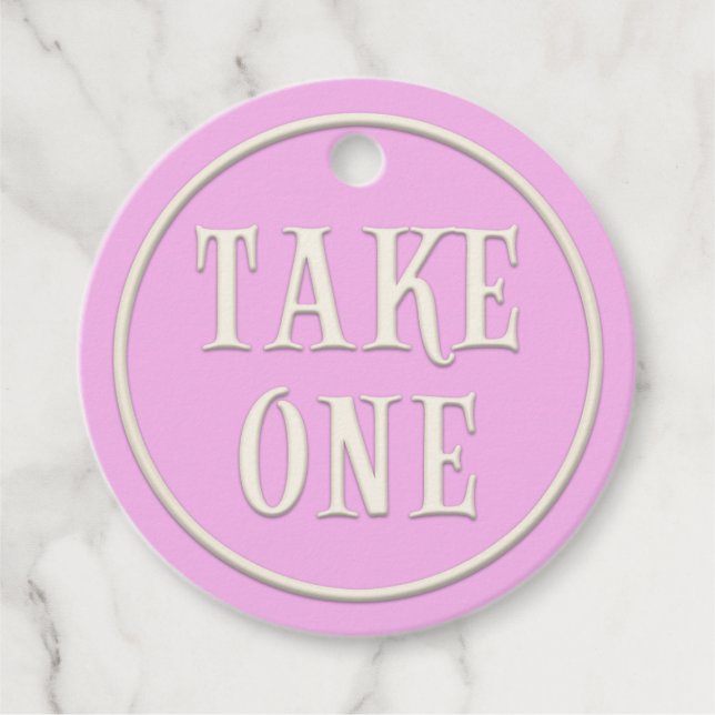 "Take One" Wunderland Tee Party Rosa Personalisier Geschenkanhänger (Vorderseite)
