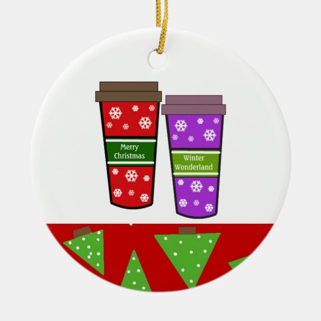 Take Out Holiday Coffees Keramik Ornament (Vorne)