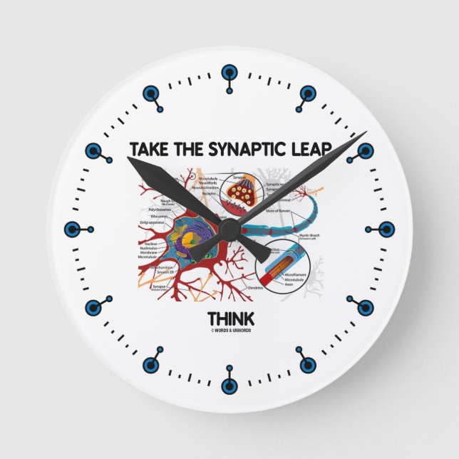Take The Synaptic Leap Think Runde Wanduhr (Vorderseite)