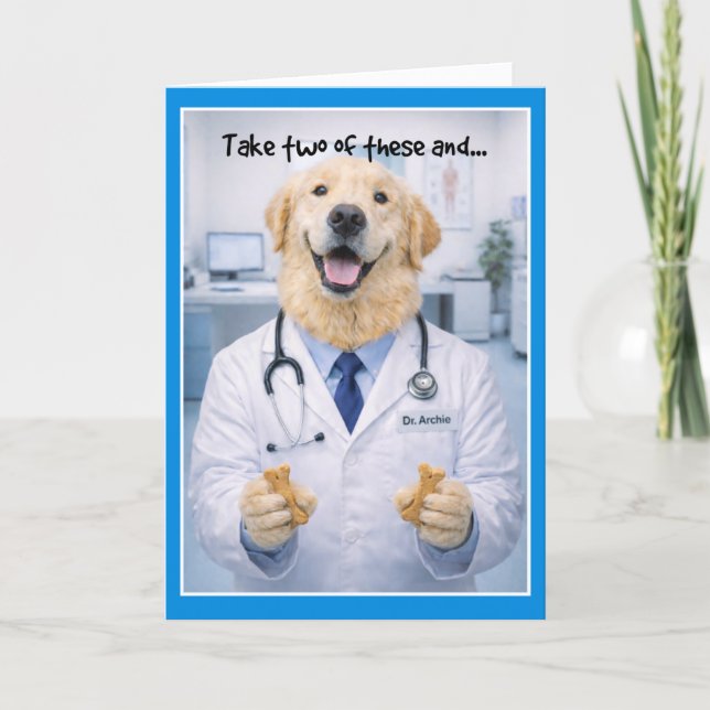 Take Two Dog Bones Get Well Card  DBA-1 Karte (Vorderseite)