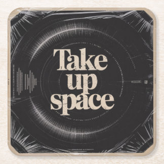 Take Up Space Rechteckiger Pappuntersetzer