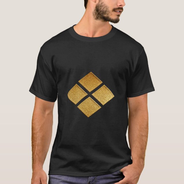 Takeda Kamon Takeda Bishi in Gold T-Shirt (Vorderseite)