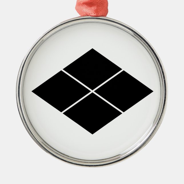 Takeda Rhombus Silbernes Ornament (Vorne)