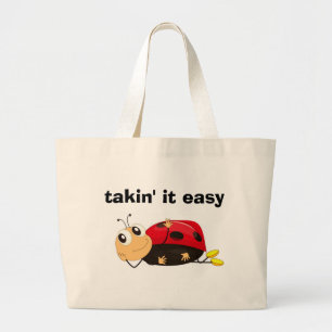 "TAKIN' IT LEICHT" LADYBUG JUMBO STOFFBEUTEL