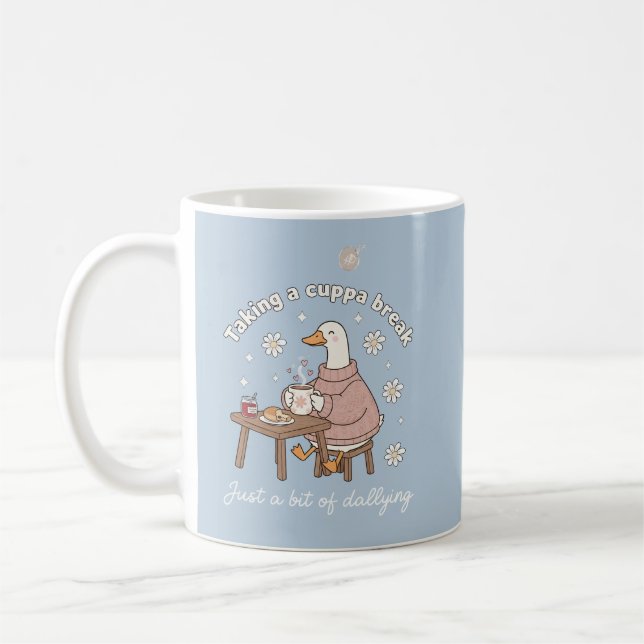 Taking a Cuppa Break Cute Goose Tea Mug (Gauche)