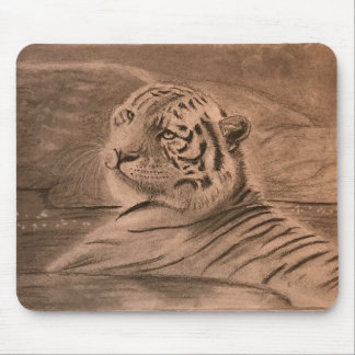 "Taking A Dip" tiger mousepad