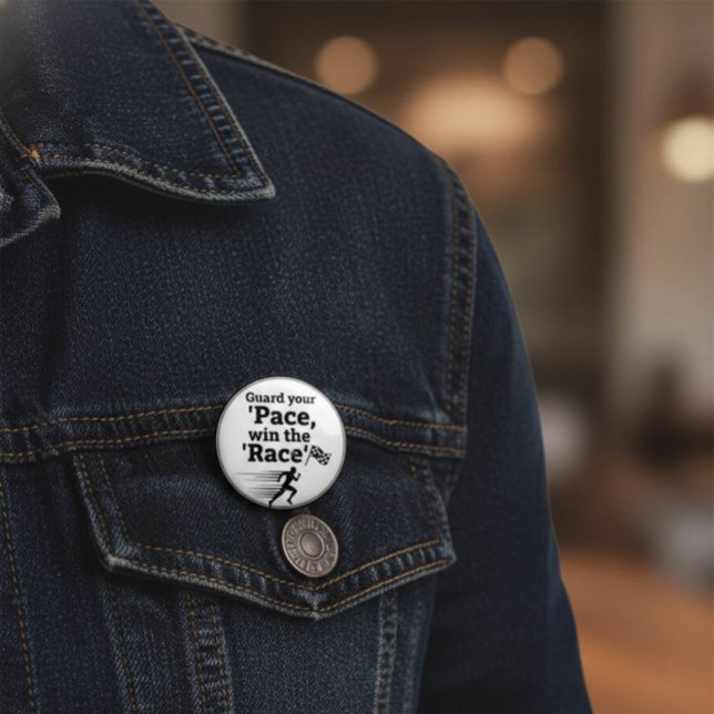 Takt-Rennen-Weisheits-Button: Gewinnen Sie das Spi Button (#MotivationalButton #RunnerGift #LifeLessons #PaceYourself #WinTheRace #InspirationPin #GoalSetter )
