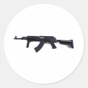 Taktischer AK47-Angriffs-Gewehr-links Runder Aufkleber