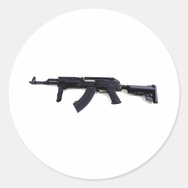 Taktischer AK47-Sturmgewehr Links Profilaufkleber Runder Aufkleber (Vorderseite)