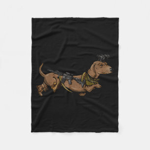 Taktischer Dachshund Wiener Hunde Liebhaber Lustig Fleecedecke