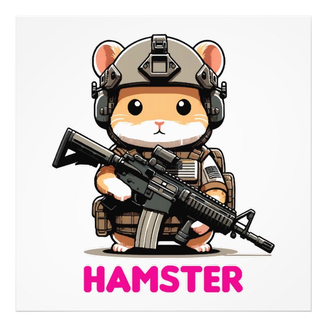 Taktischer Hamster Fotodruck (Vorne)