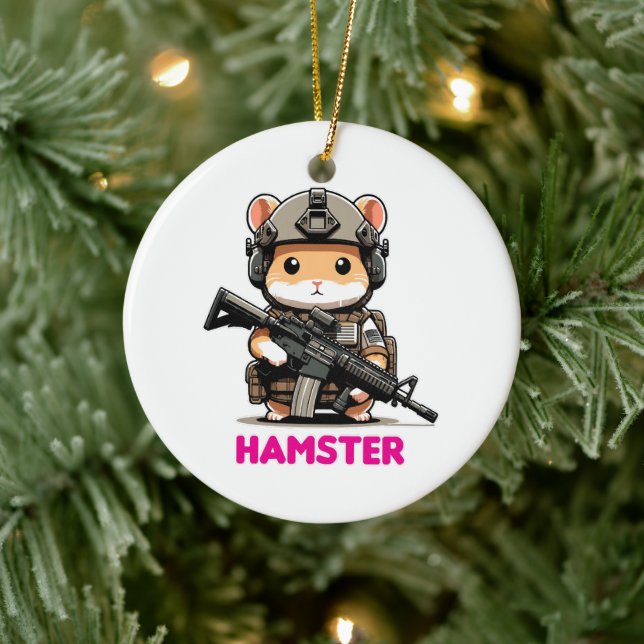 Taktischer Hamster Keramik Ornament (Baum)