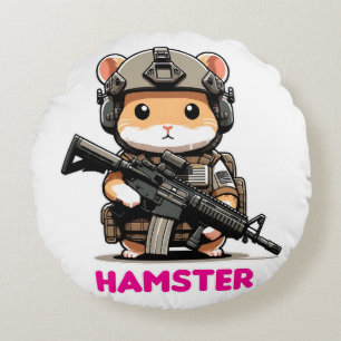 Taktischer Hamster Rundes Kissen
