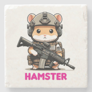 Taktischer Hamster Steinuntersetzer