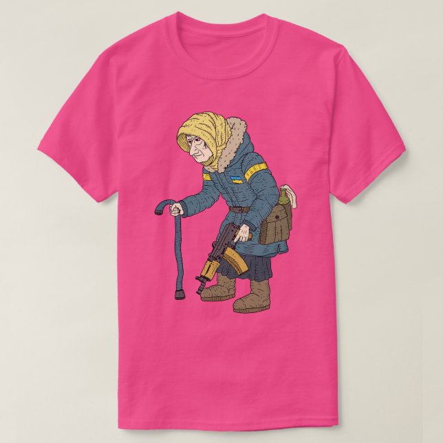 Taktisches Babuschka Ukrainische Oma T-Shirt (Design vorne)