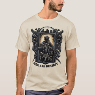 Taktisches Militär-Gaming-Shirt 'Suchen und Zerstö T-Shirt