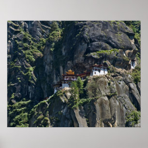 Taktsang-Kloster auf der Klippe, Paro, Bhutan Poster