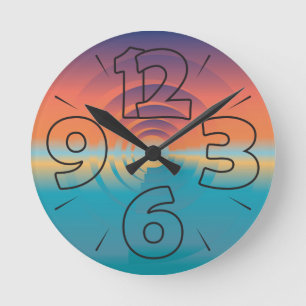 Taktwahl 15 - Zahlen und Bindestriche Runde Wanduhr