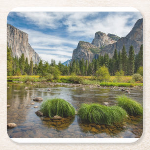 Tal-Ansicht in Yosemite Nationalpark Rechteckiger Pappuntersetzer