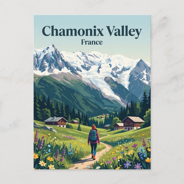 Tal Chamonix Frankreich Postkarte (Vorderseite)