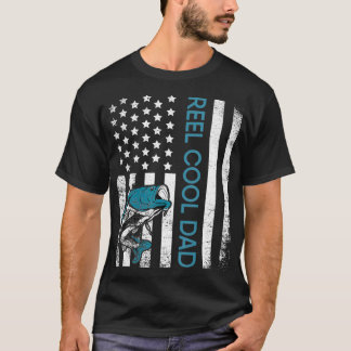 Tal cool Papa USA Flaggen Fischer Papa Vater da T-Shirt