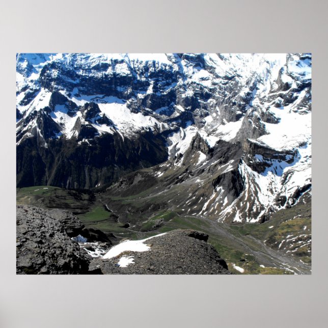 Tal in der Nähe des Schilthorns Poster (Vorne)