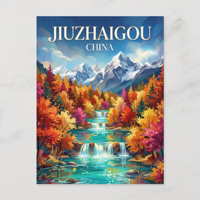 Tal Jiuzhaigou China Postkarte (Vorderseite)