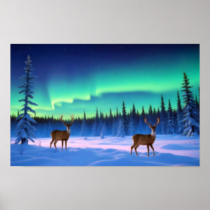 Tal Landschaft Panoramasicht Natur Stille Aurora Poster