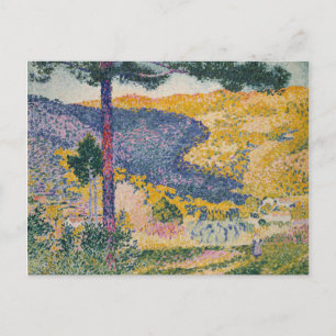 Tal mit Fir Shade am Berg Postkarte