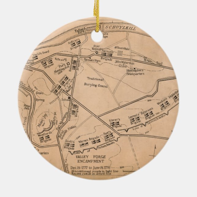 Tal-Schmiede-Lager-Karte (Dezember 1777 bis Juni Keramik Ornament (Hinten)